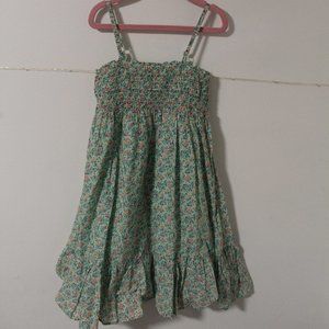 Light Green Floral Gap Dress Size S(6-7)